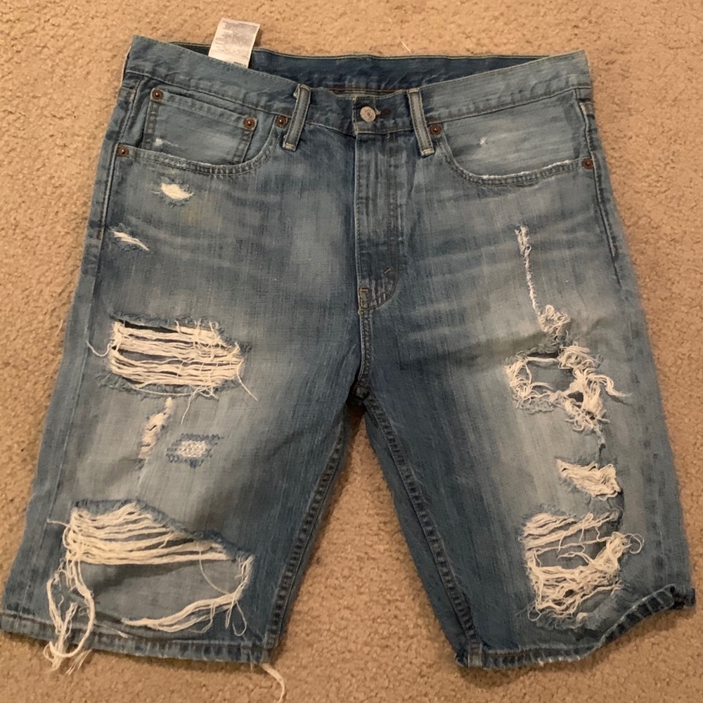 Levi’s Destroyed Jean Shorts. -  34R